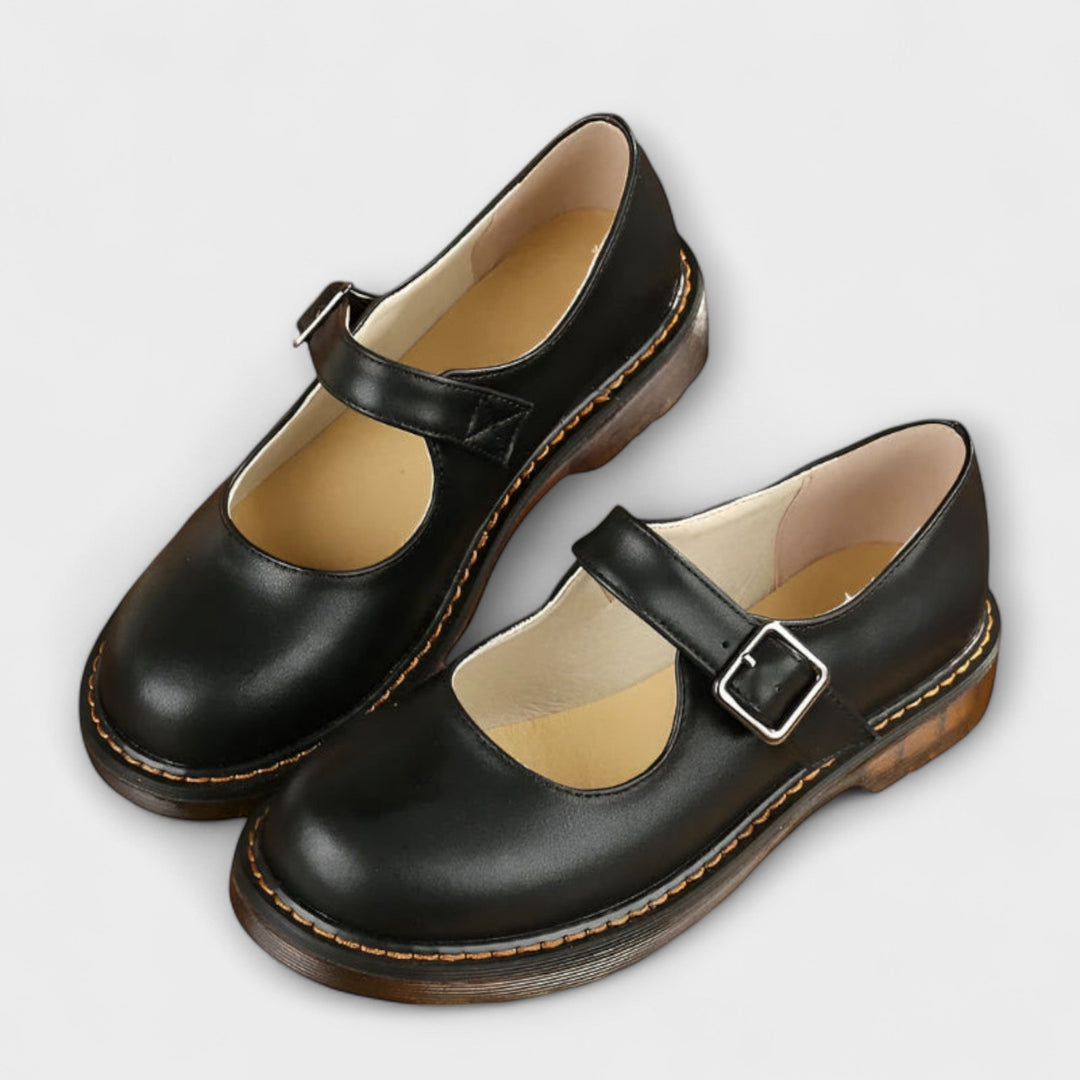 Yolanda - Stylish Leather Shoes with Strap