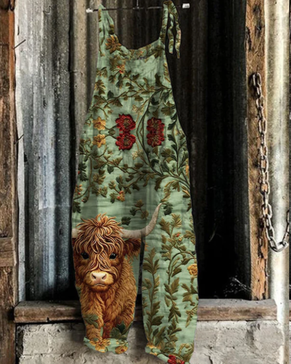 Buhle - Vintage Jumpsuit With Floral Embroidery