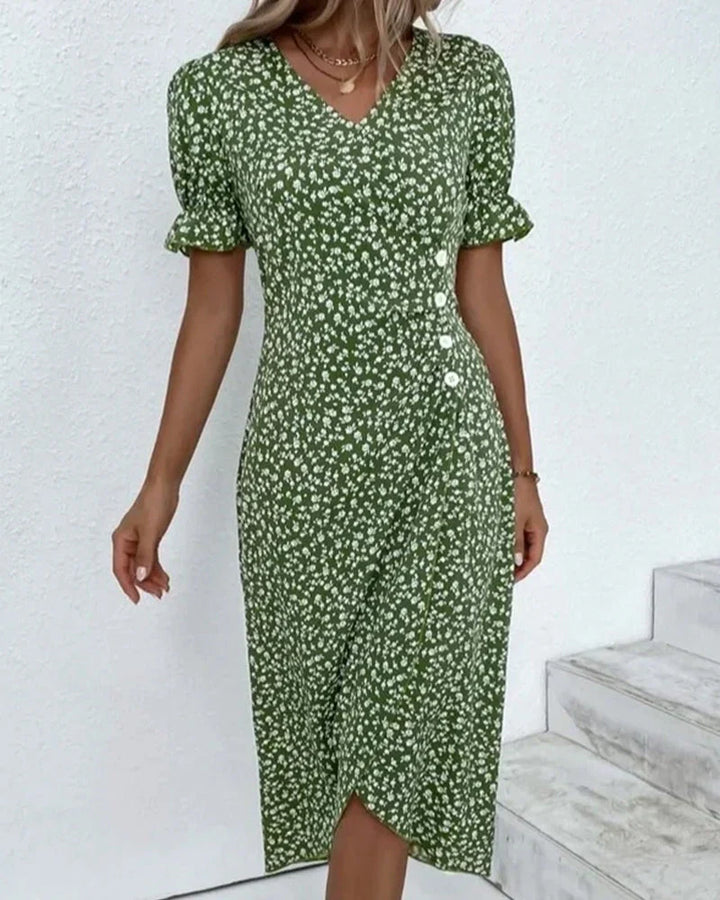 Tine - Short Sleeve Floral Print Dress