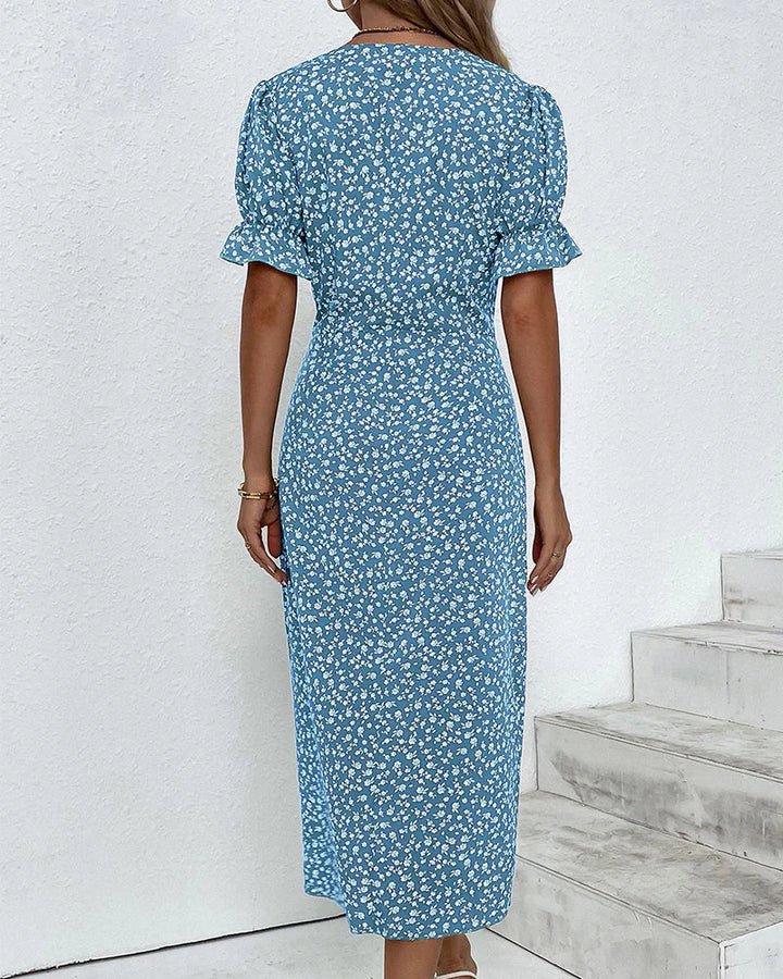 Tine - Short Sleeve Floral Print Dress