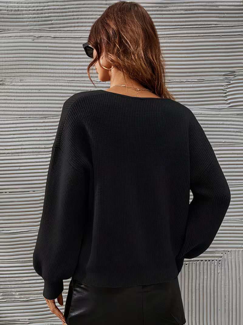 Irmelin - V-Neck Drop Shoulder Sweater