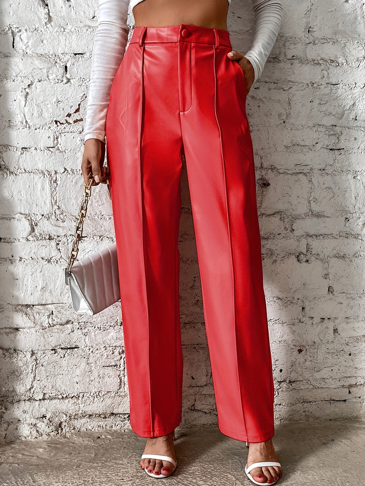 Francine - Casual Long Trousers With Decorative Stitching