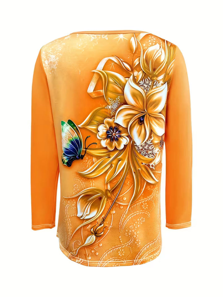 Ljiljana - Fashionable Floral Print Top
