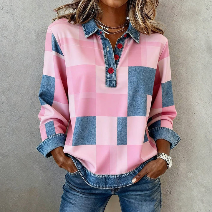 Marieke - Vintage Checkered Sweatshirt