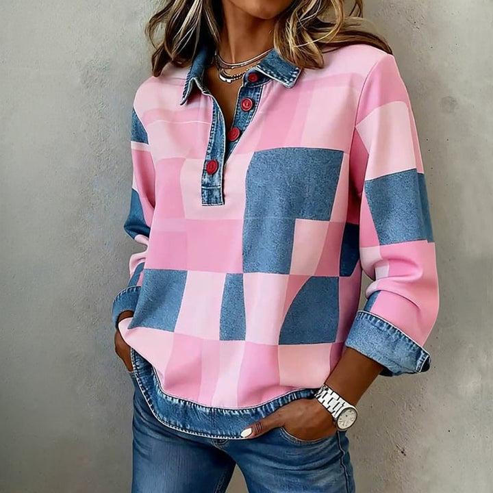 Marieke - Vintage Checkered Sweatshirt