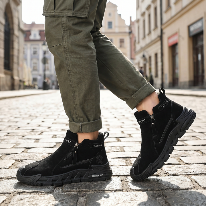 Peneuna - Ankle Boots With Side Zippers and Chunky Soles