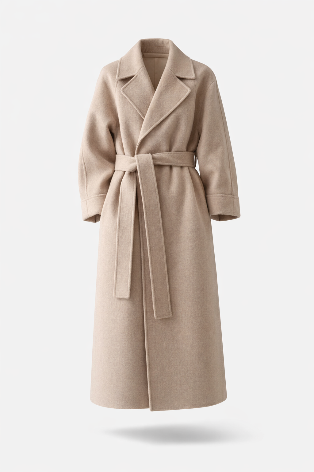 Shulamit - Elegant Long Sleeve Overcoat With Belt