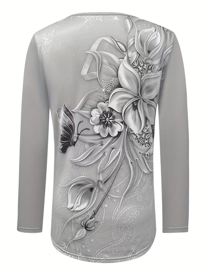 Ljiljana - Fashionable Floral Print Top