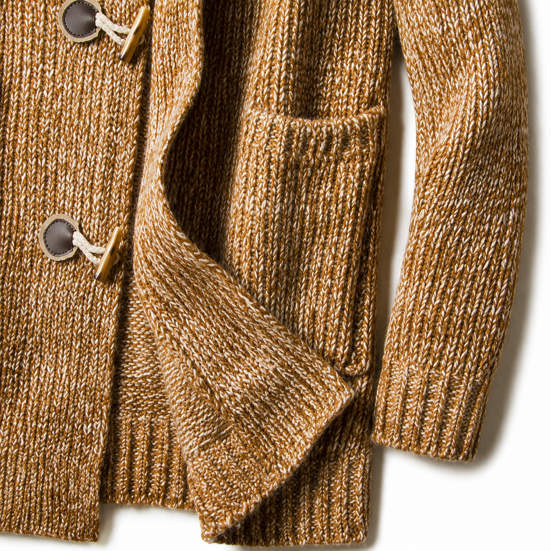 Astrenuza - Hooded Longline Cardigan With Toggles