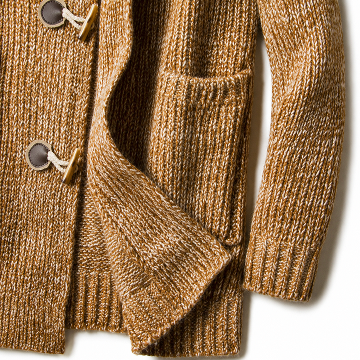 Astrenuza - Hooded Longline Cardigan With Toggles