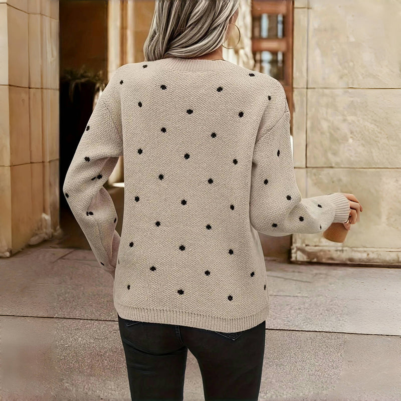 Gergana - Knitted Polka Dot Sweater