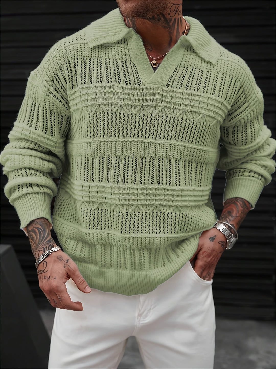 Wesley - Long Sleeve Sweater With Cut Out Design