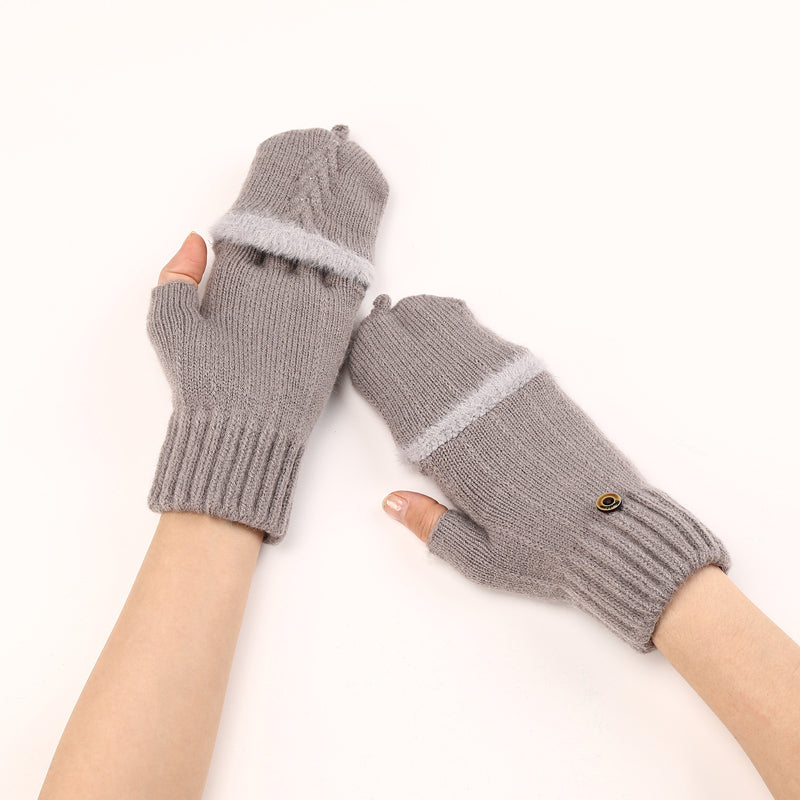 GloveGleam - Knitted Fingerless Flip Gloves