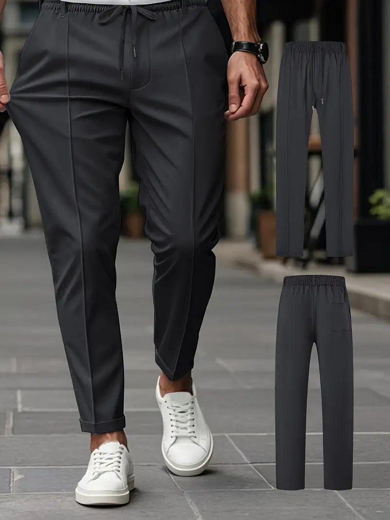 Crawford - Casual Slim-Fit Trousers With Elastic Waist