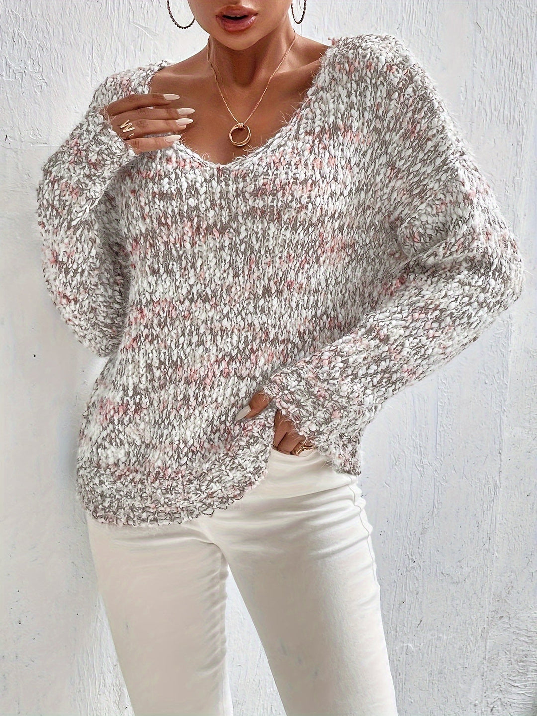 Chryselda - Casual Long Sleeve Knitted Sweater