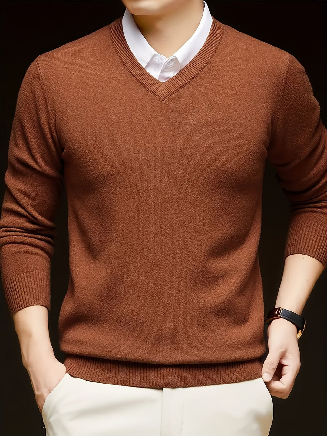 Viterax - Cross Border V-Neck Knitted Sweater