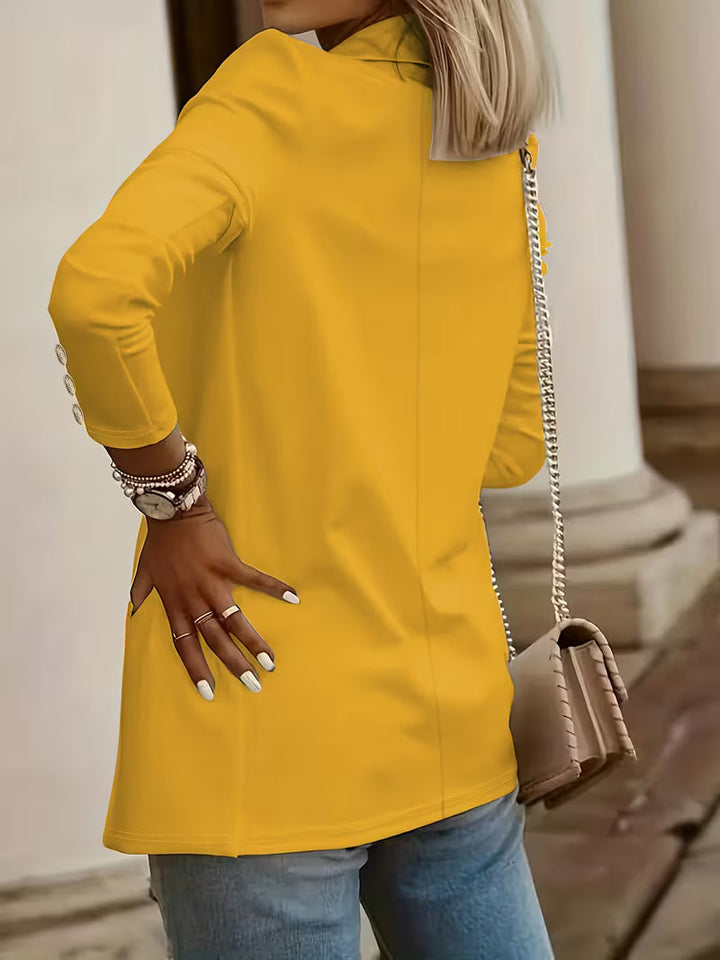 Tatjanita - Long sleeve Decorative Button Blazer