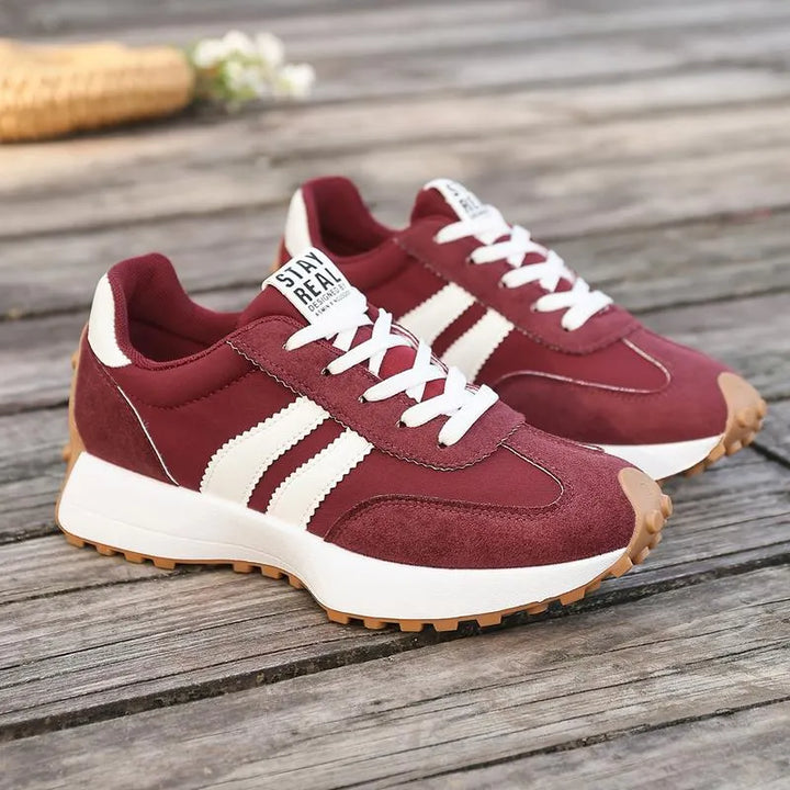 Renais - Sneakers With Lace-Up Closure and Contrast Stripes