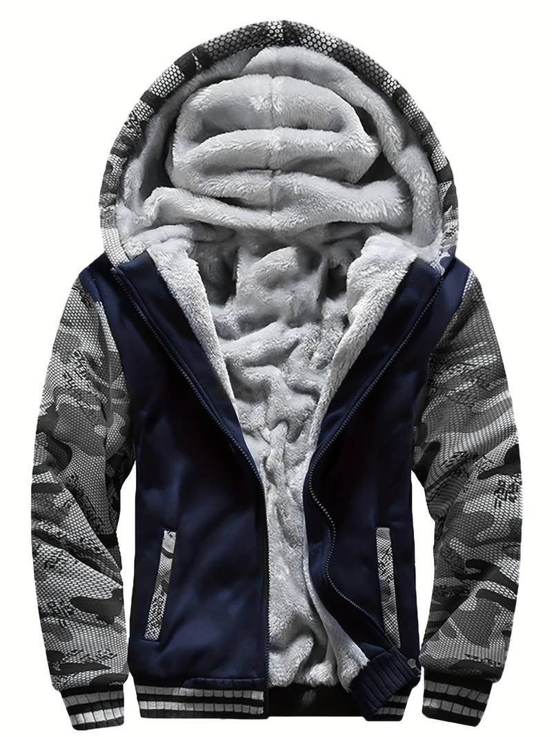 Oziel - Warm Fleece Hooded Jacket With Zipper