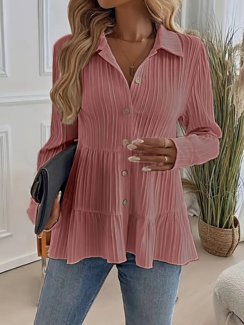 Majlinda - Stylish Long Sleeve Shirt With Button