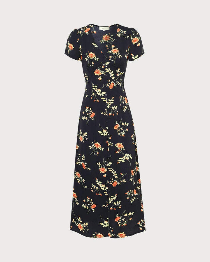 kambria - Short Sleeve Floral Midi Dress