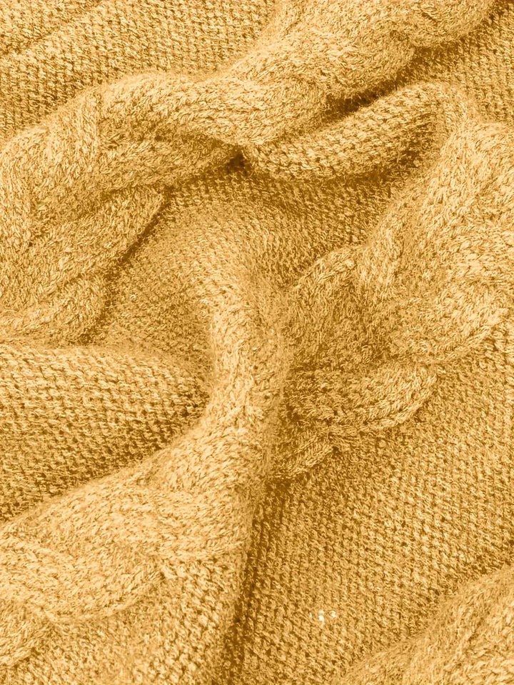 Narda - Chunky Cable Knitted Turtleneck Dress