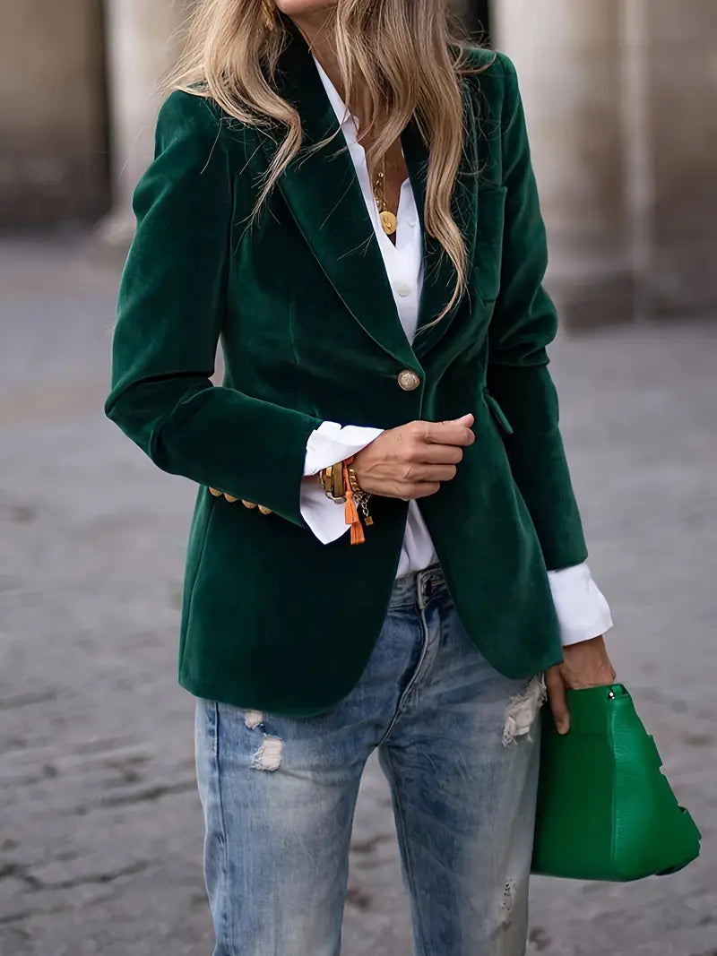 Elīna - Fashionable Velvet Blazer