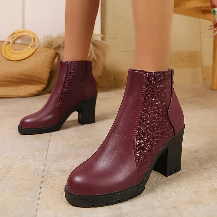 Noy - Leather Thick Heeled Shoes
