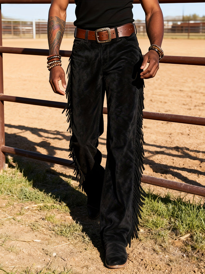 Altan - Casual Retro Western Fringe Trousers