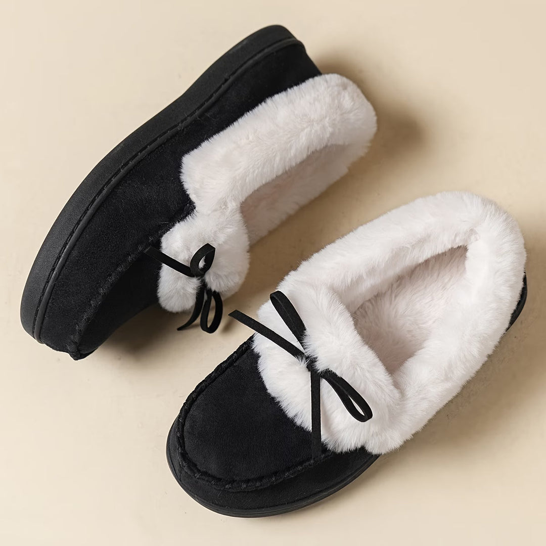 Avelena - Cozy Plush Slipper With Bow