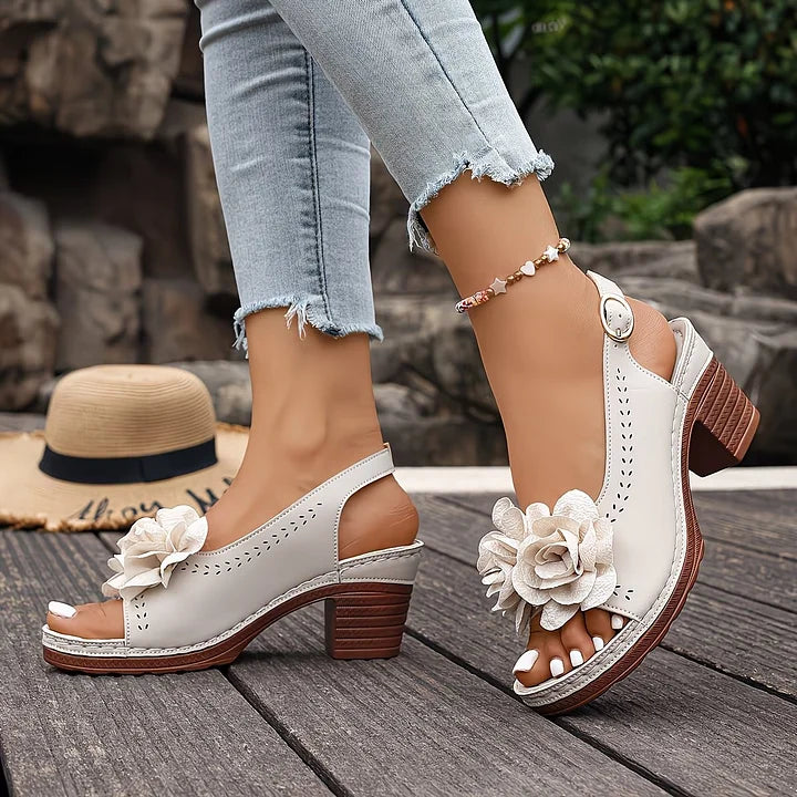 Gayanthi - Stylish Floral Chunky Heel