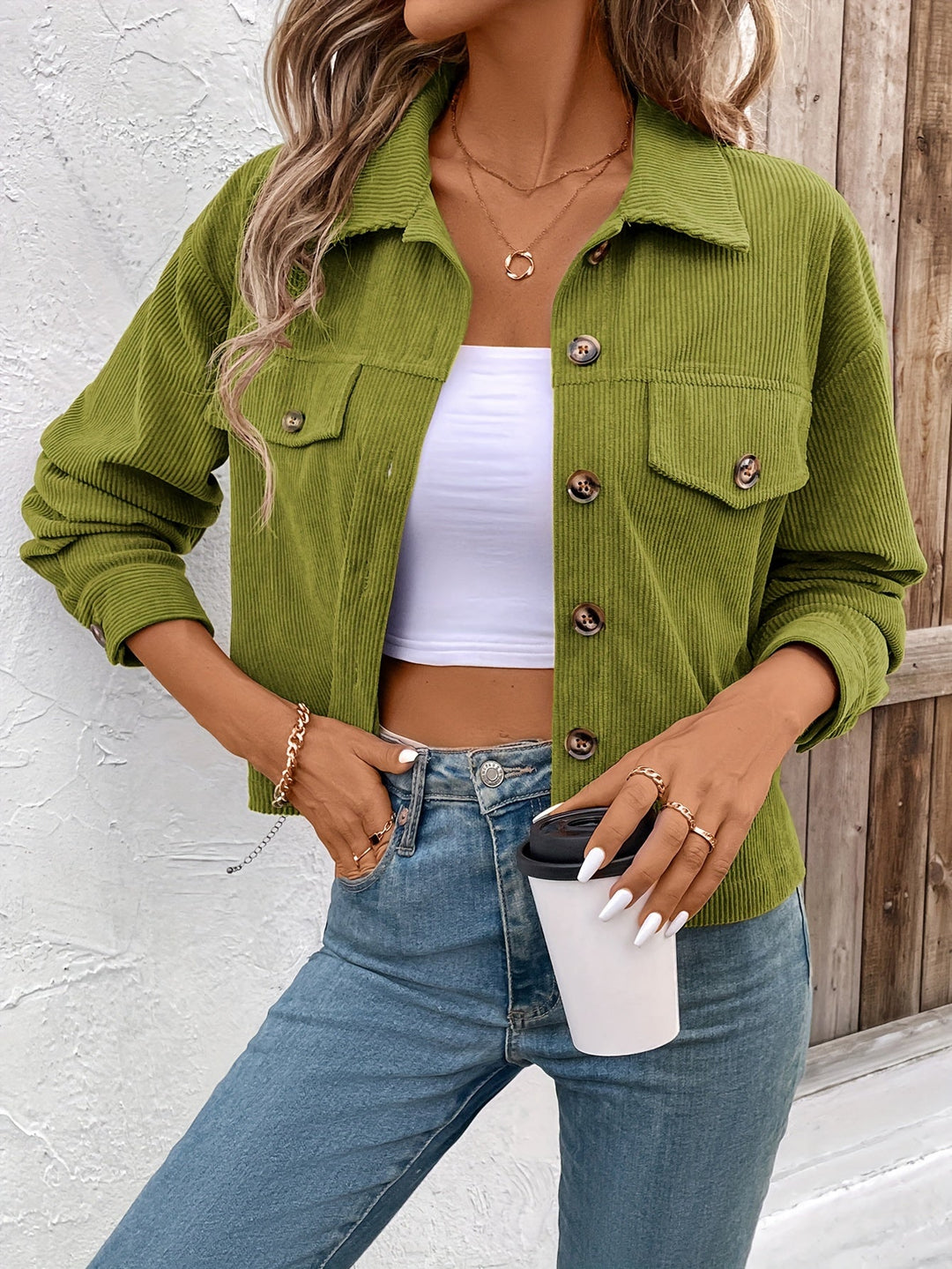 Nichola - Long Sleeve Jacket With Button Up