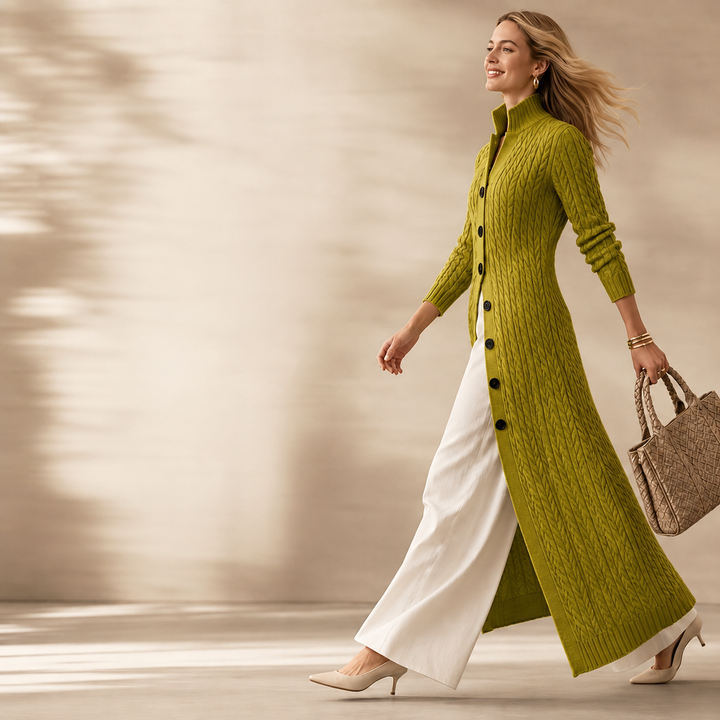Palois - Cardigan with Cable Knit and Button Closure