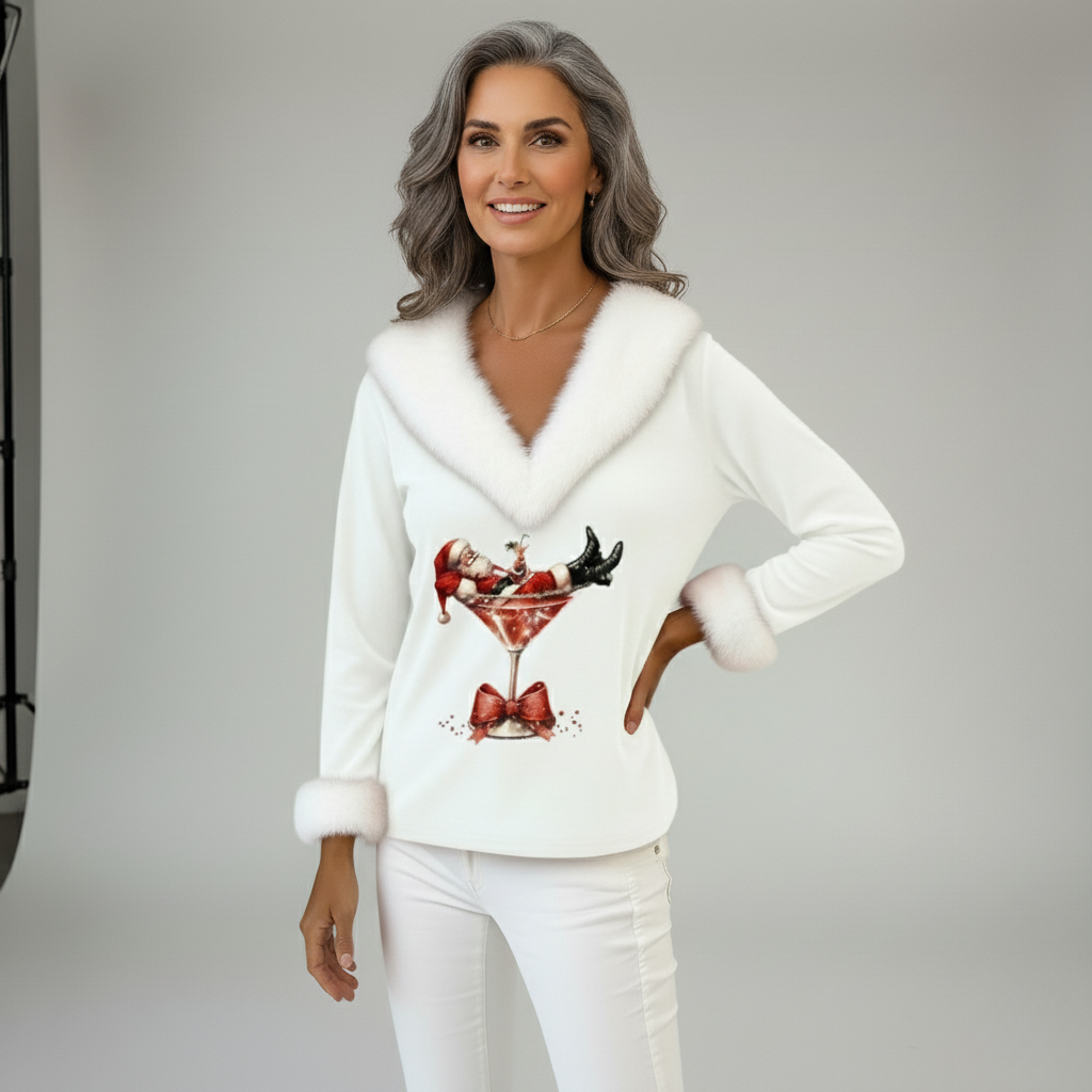 Uliana - Christmas Blouse with V-Neck