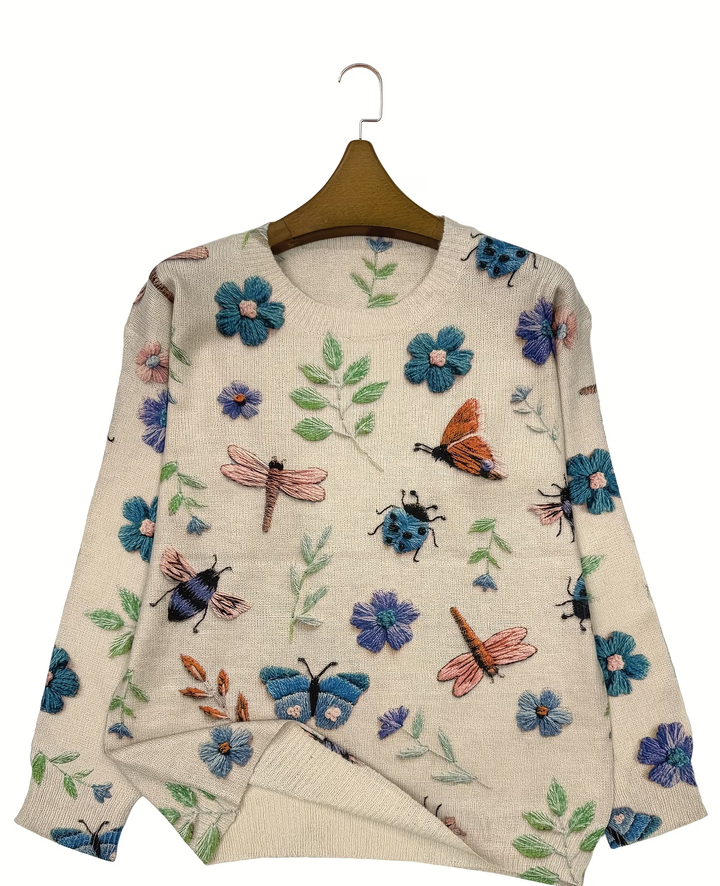 Neriita - Sweater With Floral and Insect Print