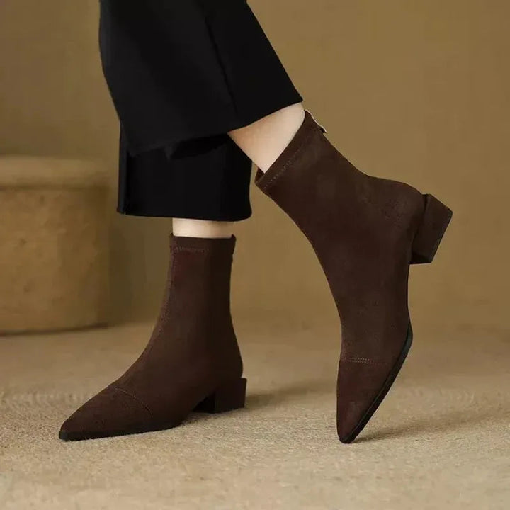 Palelle - Suede Ankle Boots With Pointed Toe