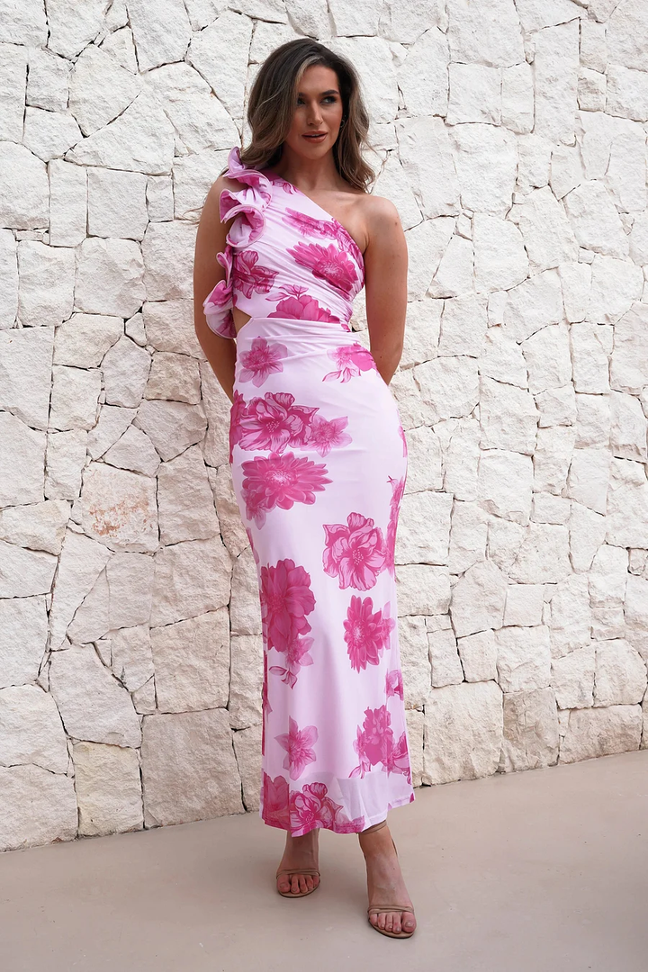 Dorothy - Sleeveless Long Dress With Floral Design