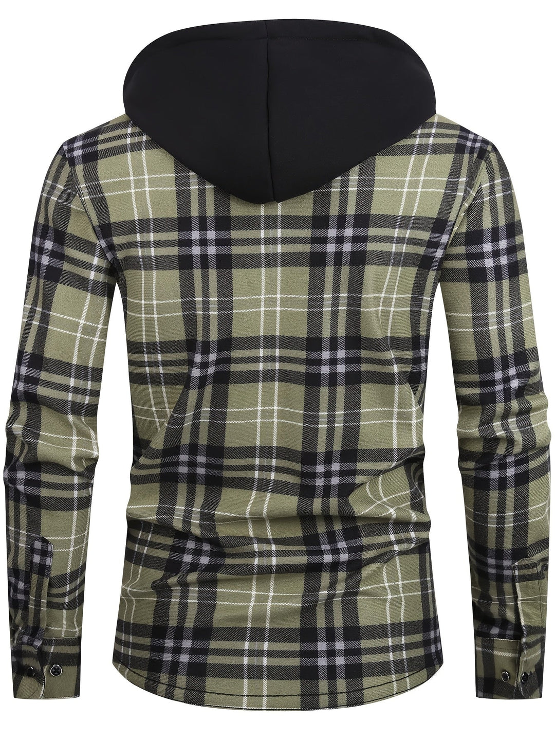 Petrena - Plaid Hooded Jacket With Chest Pockets