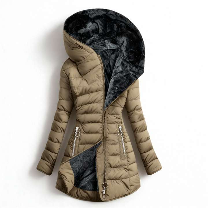 Ruchmira - Waterproof Padded Coat with Hood and Fleece Lining