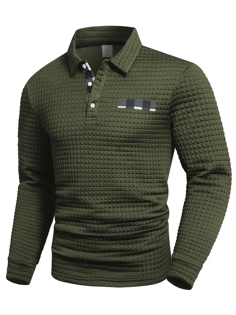 Hughes - Casual Thick Knit Button-Up Shirt