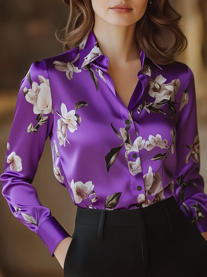 Majia - Elegant Long Sleeve Button Up Shirt