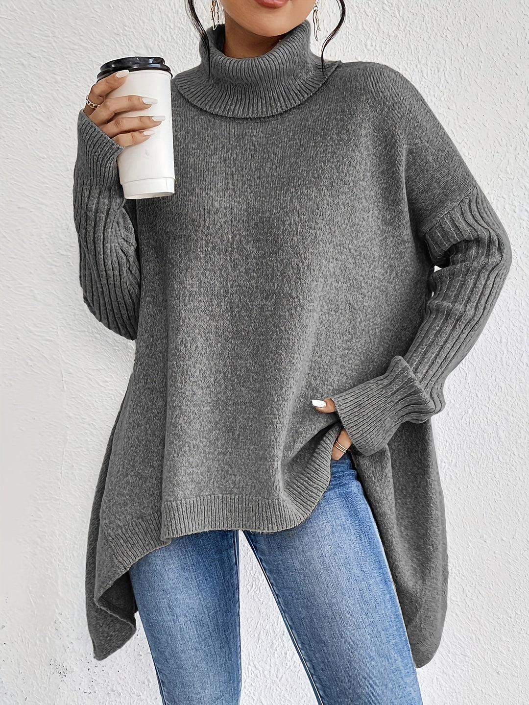Tahlia - Matthias - Casual Asymmetrical Hem Hooded T-Shirt