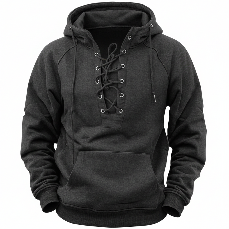 Hovav - Long Sleeve Lace-Up Hoodie