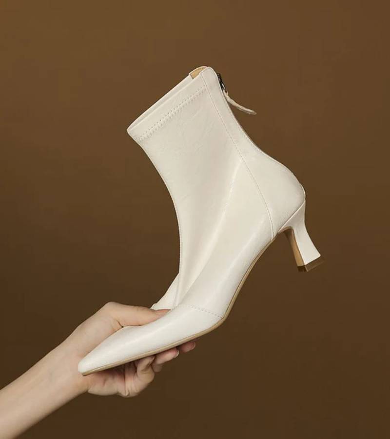 Lielah - Leather Ankle Boot With Zipper