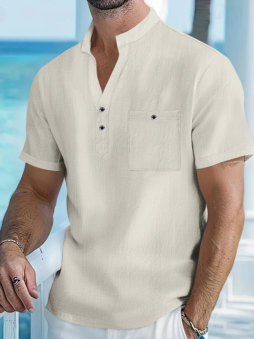 Markos - Casual Short Sleeve Shirt With Button