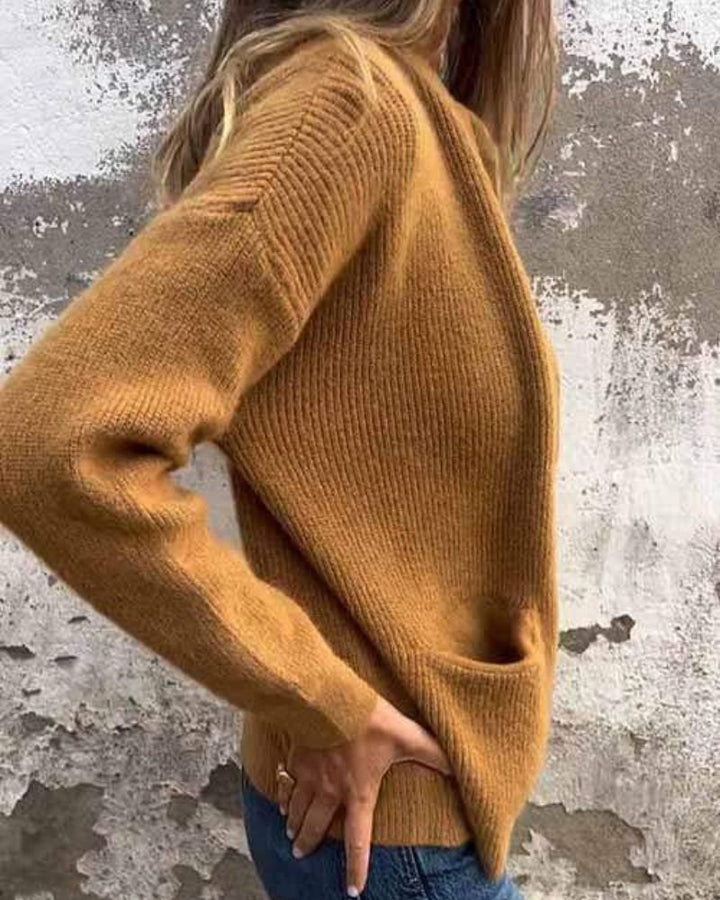 Marsha - Autumn Cardigan With Zipper