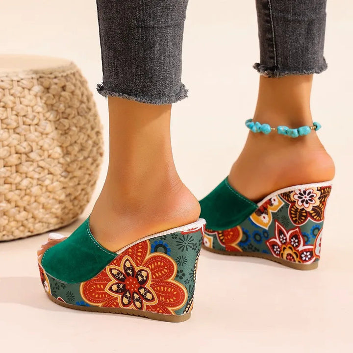 Talora - Sculptural Mules With a Floral Heel