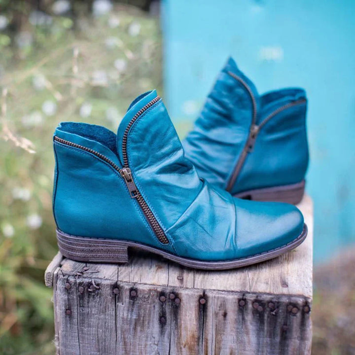 Marzell - Leather Boots With Zipper