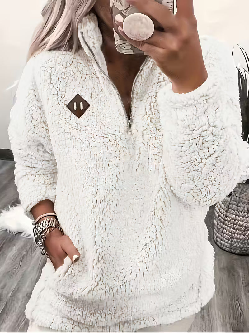 Humera - Elegant Long Sleeve Zip Up Jacket