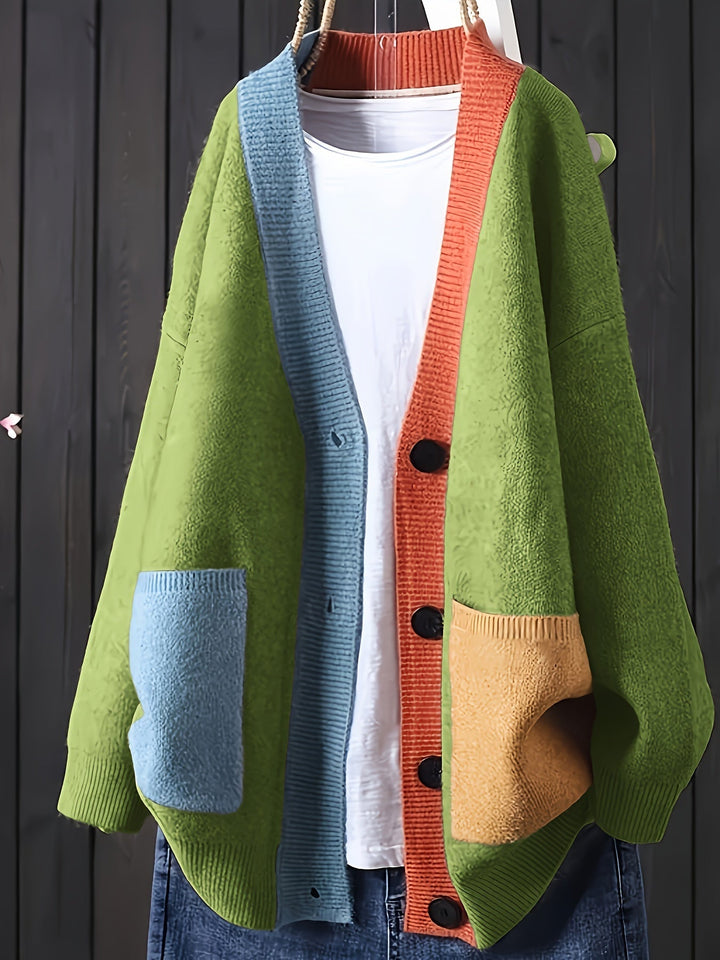 Peggy - Casual Colorful Cardigon With Long Sleeve